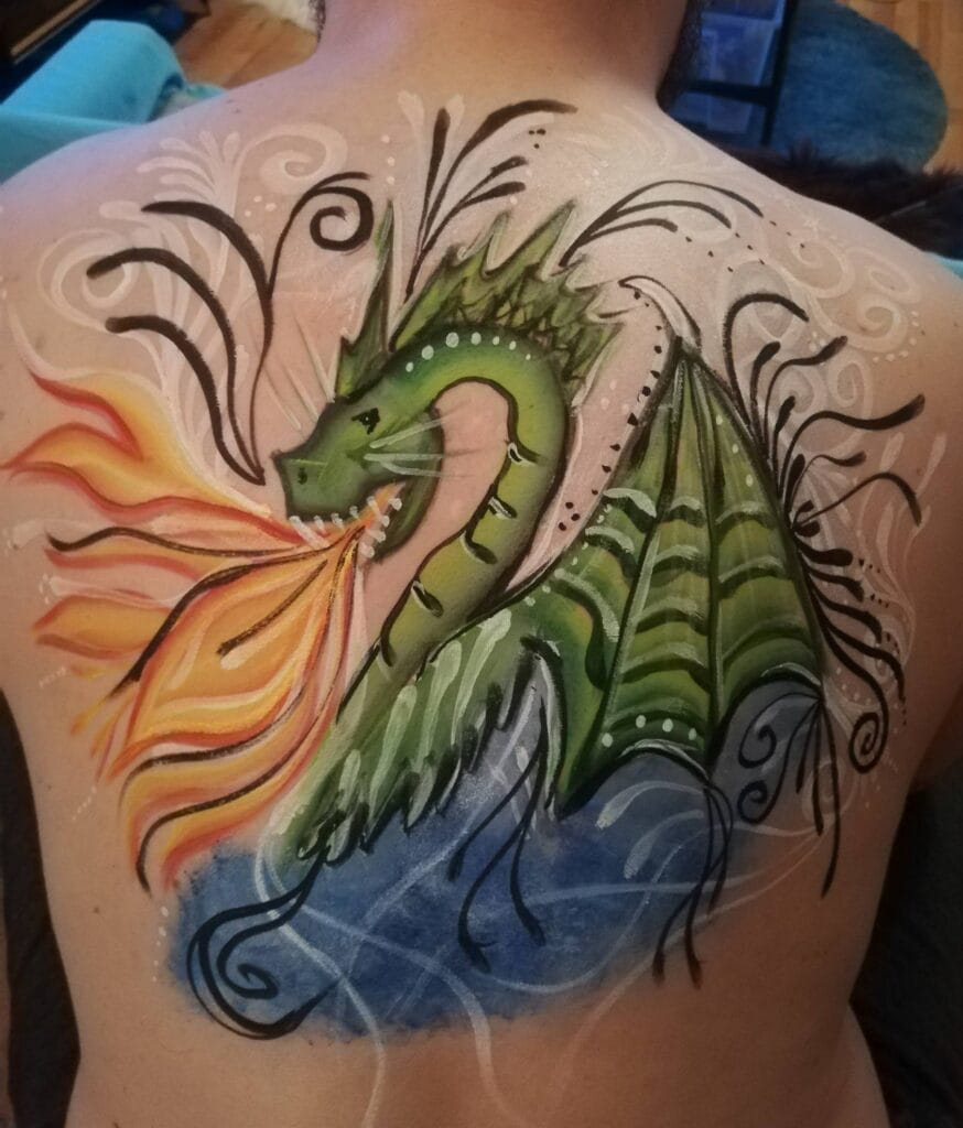 Lohikäärme Dragon back painting