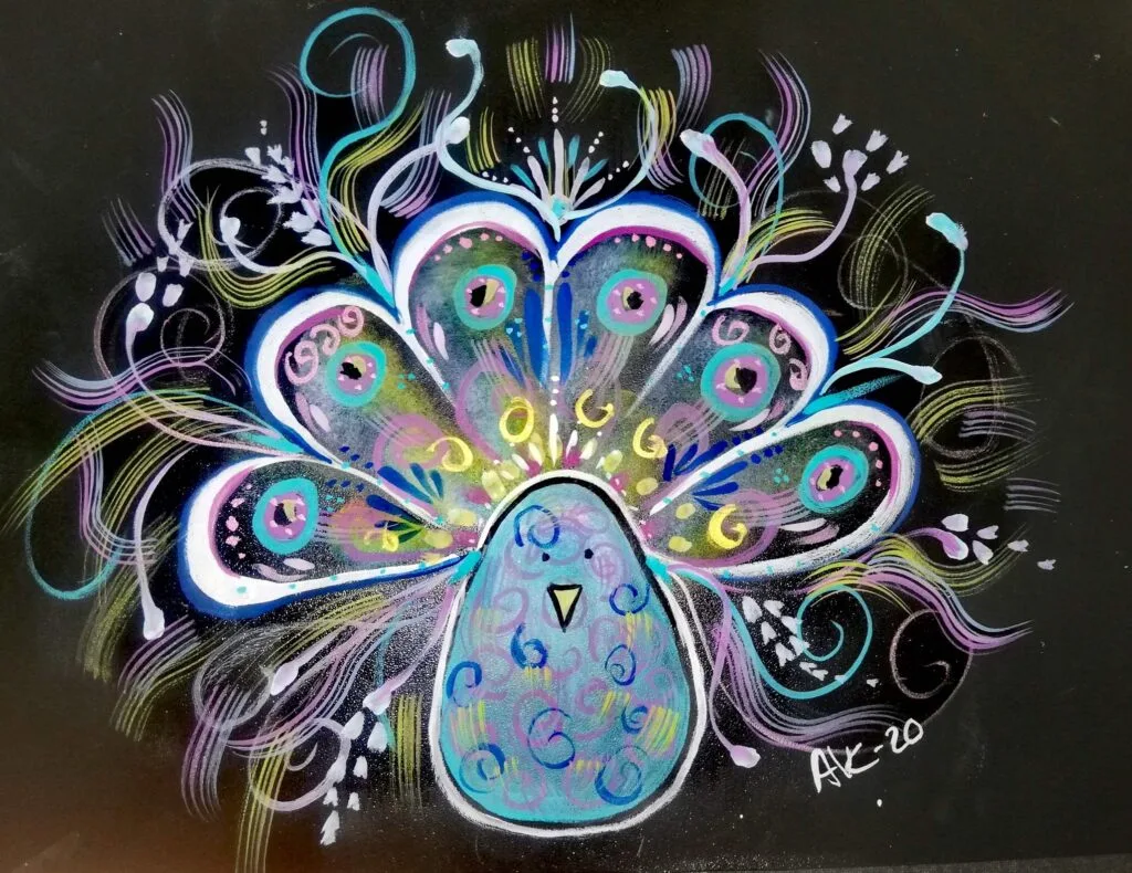 Peacock painting