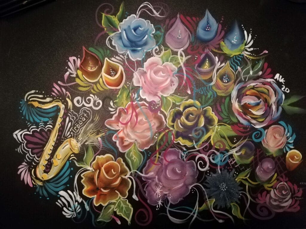 Ruusut8 roses painting